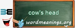 WordMeaning blackboard for cow's head